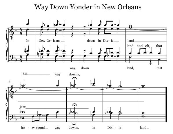 barbershop tags way down yonder in new orleans way down yonder in new orleans sheet music