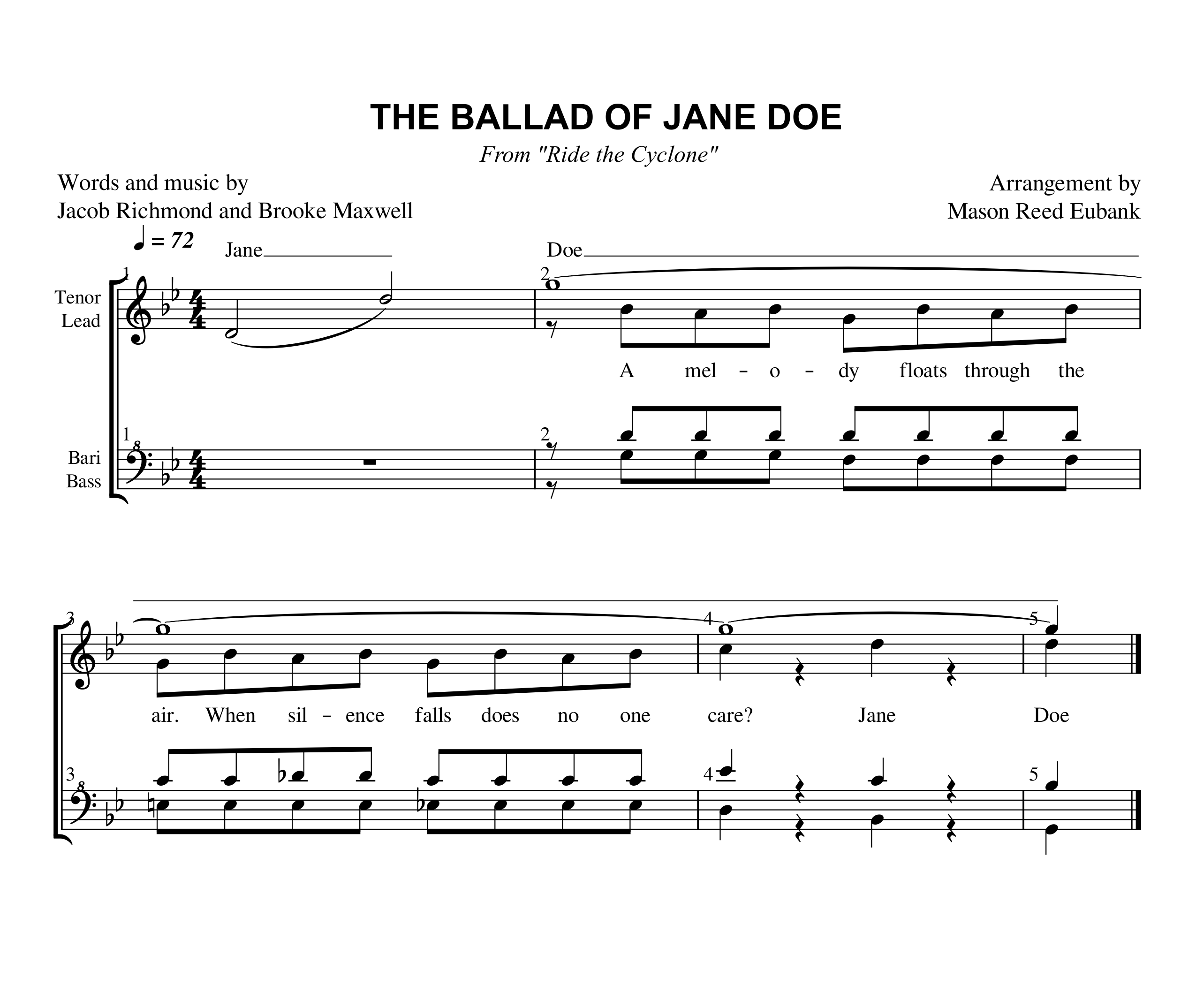 Barbershop Tags - The Ballad of Jane Doe